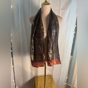 Parisian Made in Italy Metallic Scarf Boho